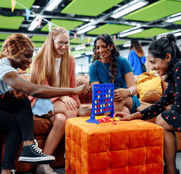students playing connect 4