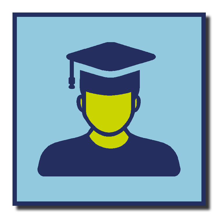 an icon depicting the bust of a student wearing a mortar board